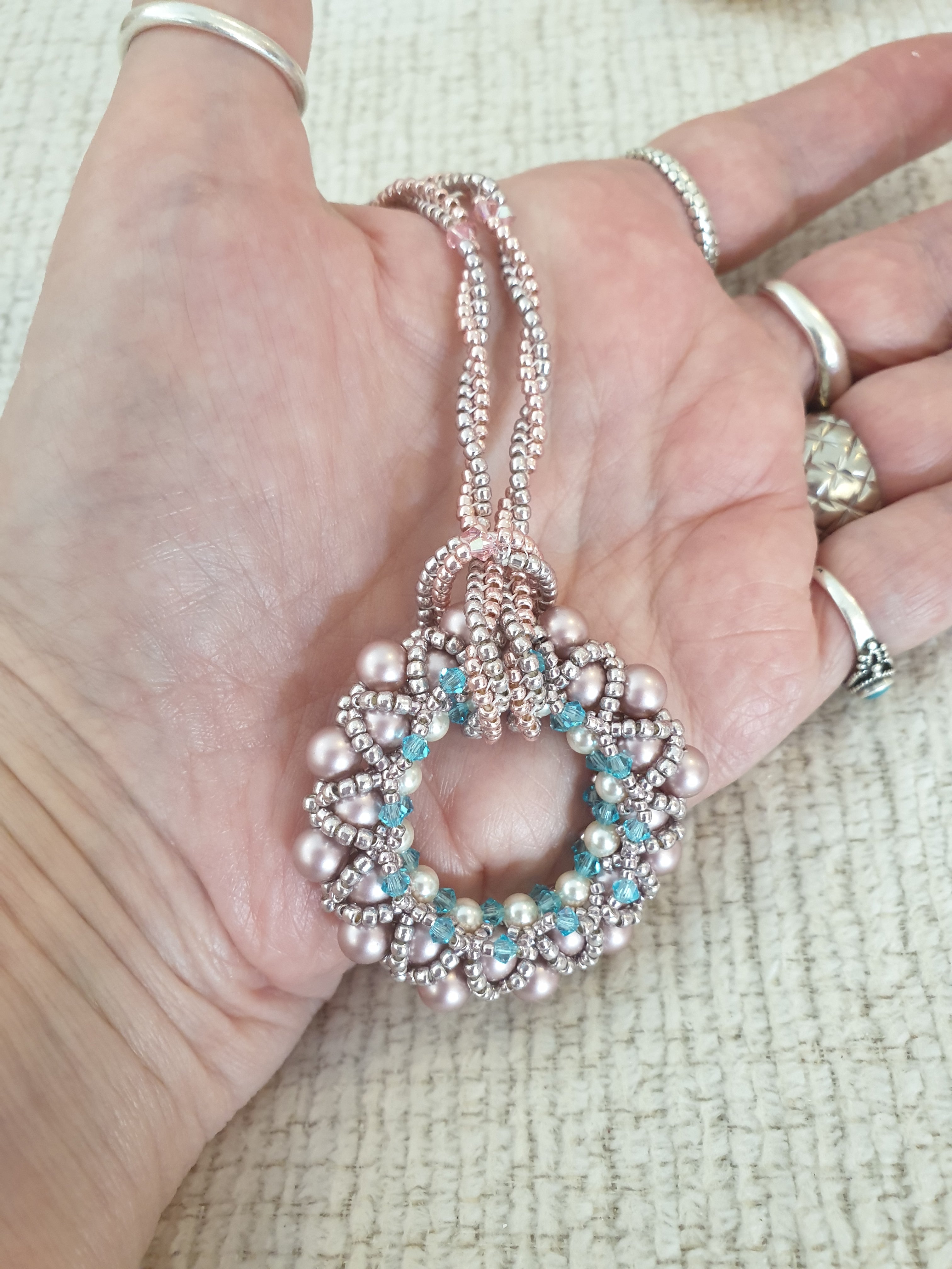 Arabesque Pendant and Beaded Chain