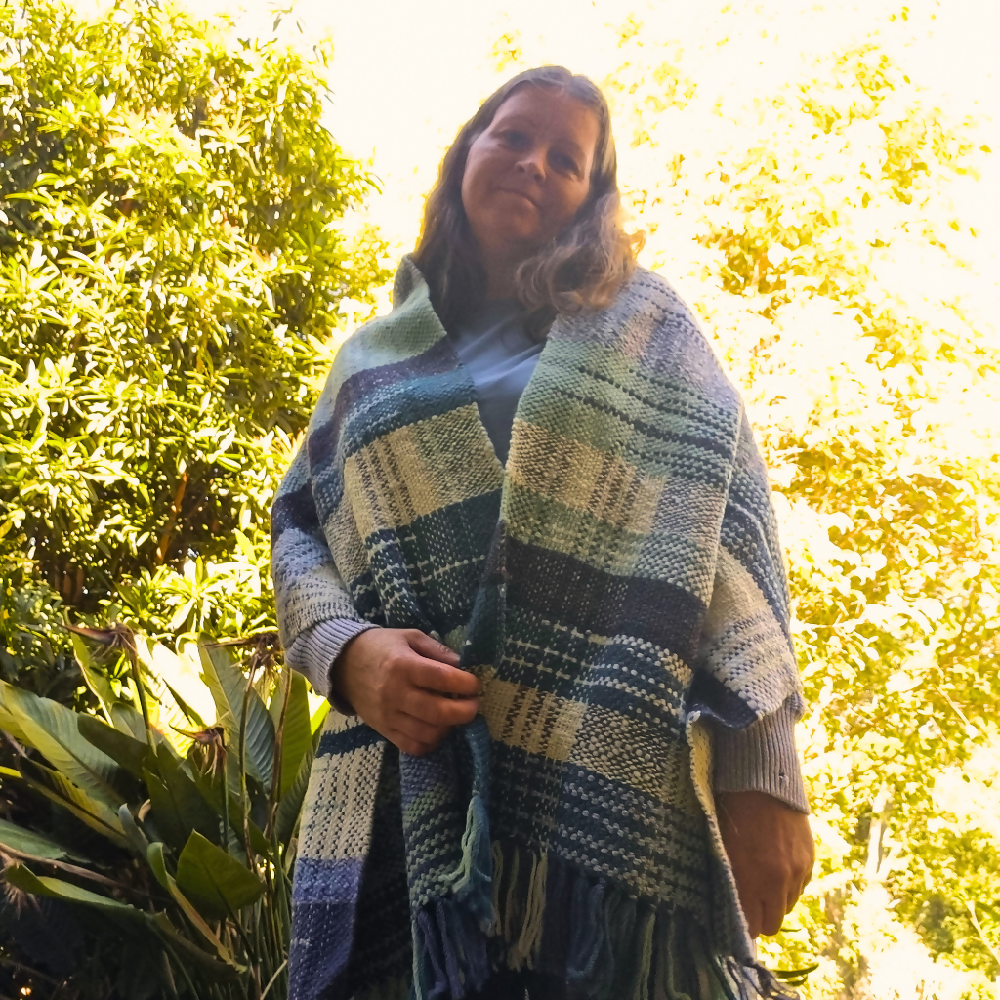 Beautiful handwoven wool shawl