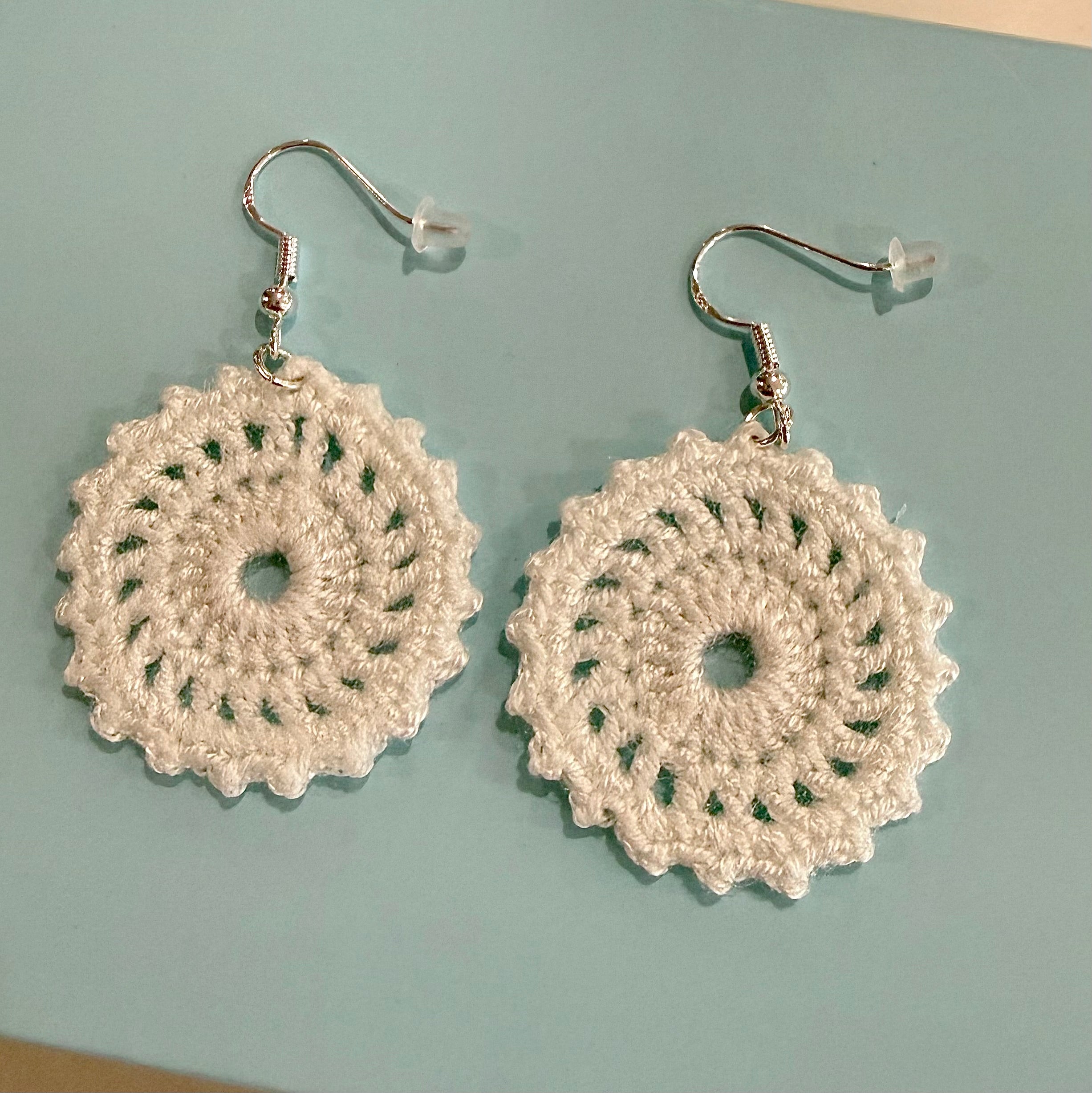 Crochet Earrings - Sunburst Collection: White