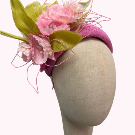 Pink Flower Headband Fascinator