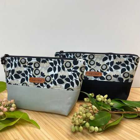 Zipper Pouch – Australian Themed - Black & Grey