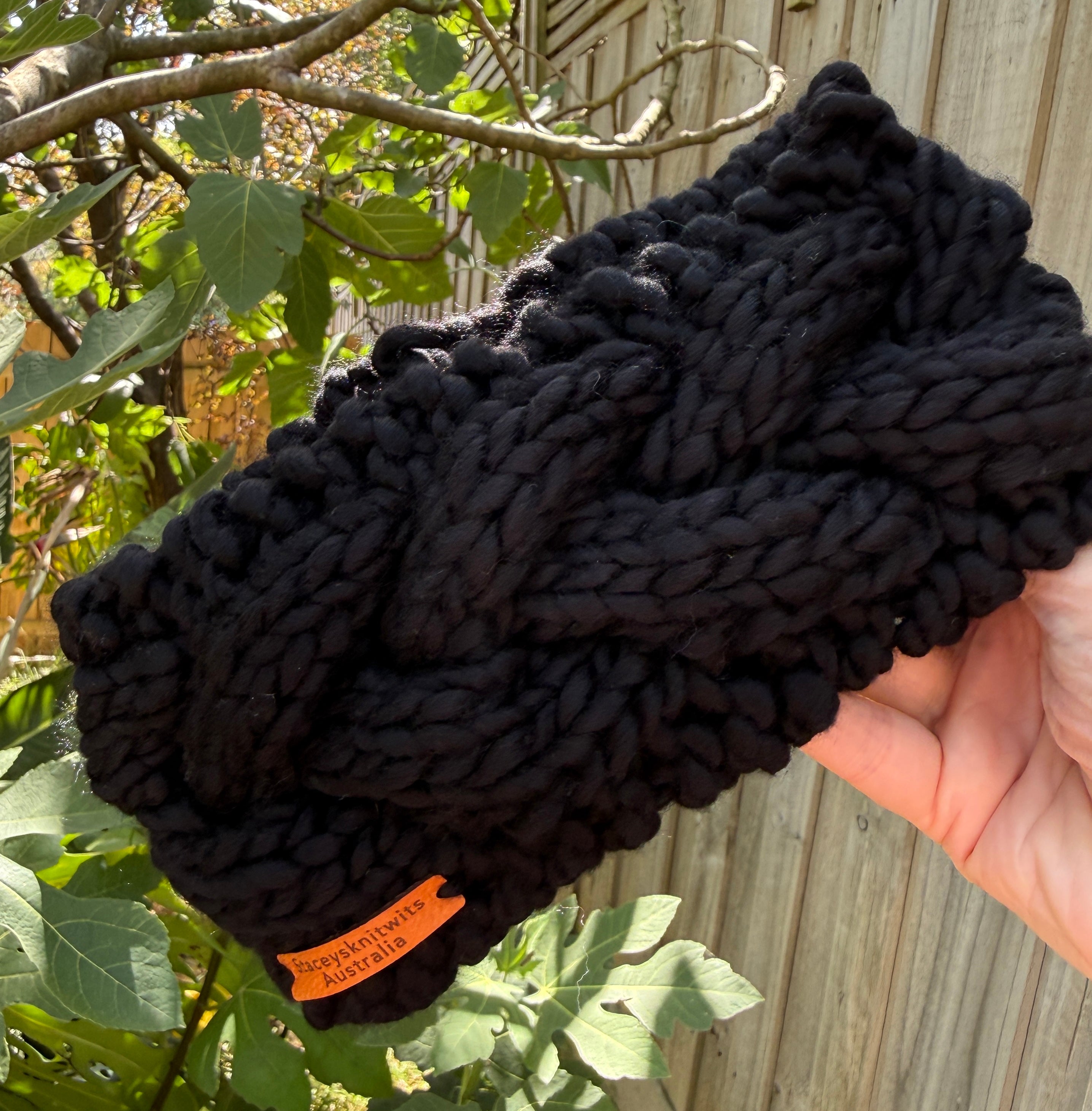 Black Merino Knitted Headband, Ladies Cable Headband