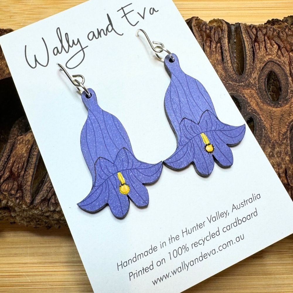 Jacaranda Hand Painted Wood Earrings