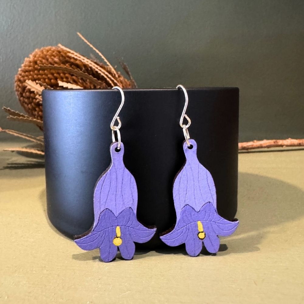 Jacaranda Hand Painted Wood Earrings