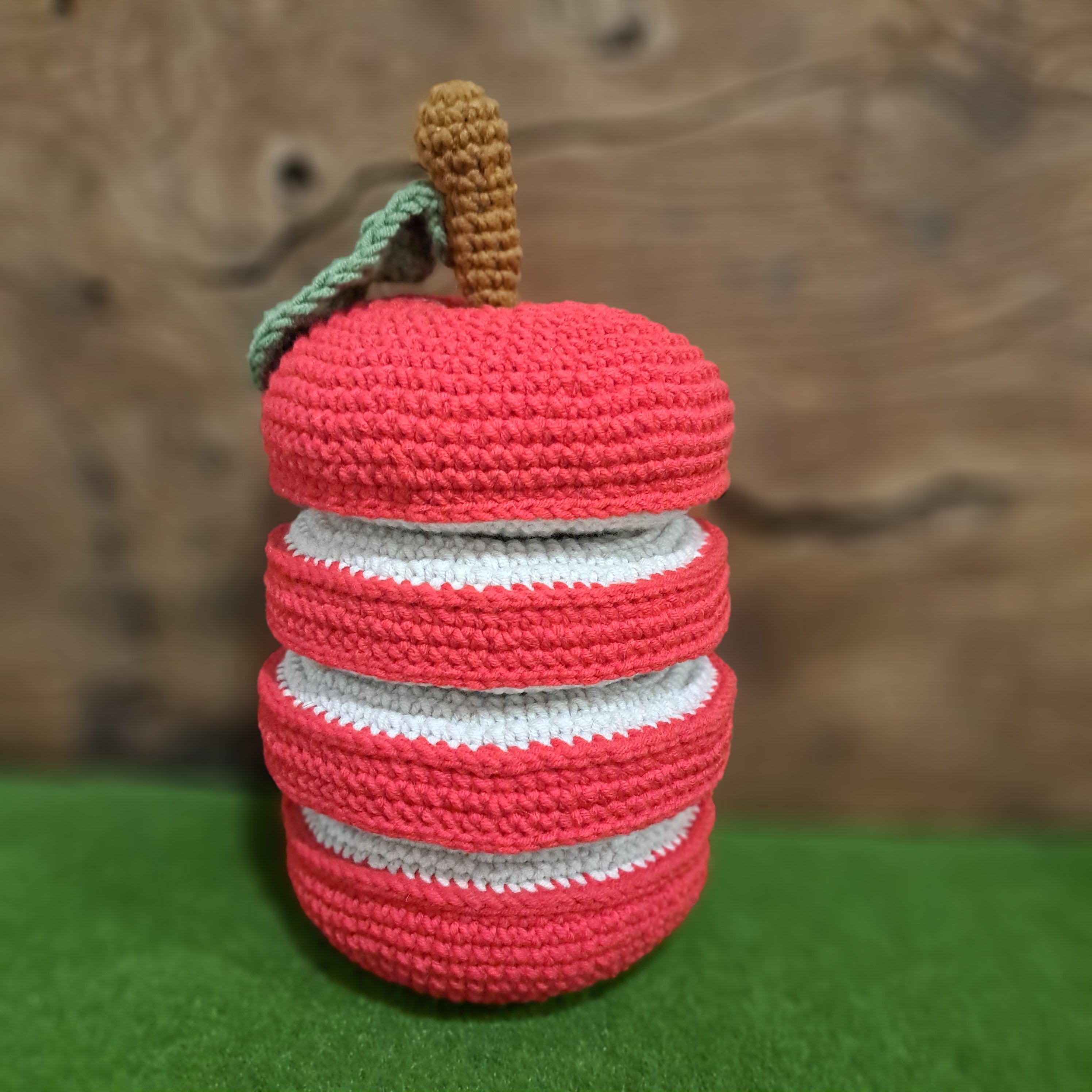 Handmade Crochet apple stacker toy creative play