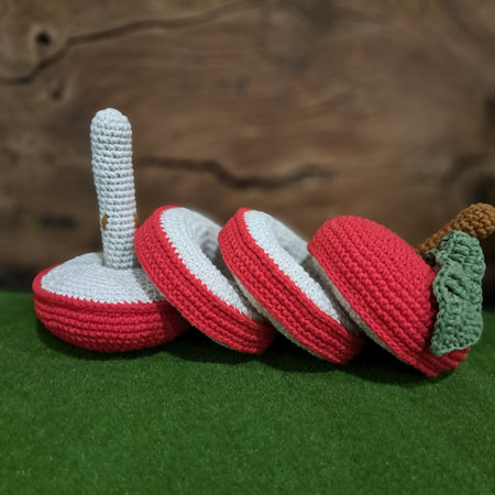 Handmade Crochet apple stacker toy creative play
