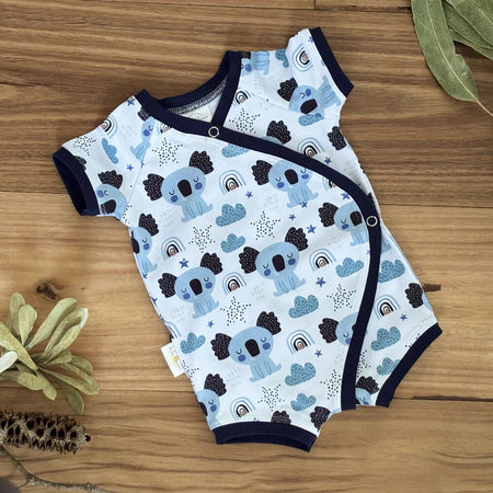 Baby Stretch Wrap Romper - Cool Koalas