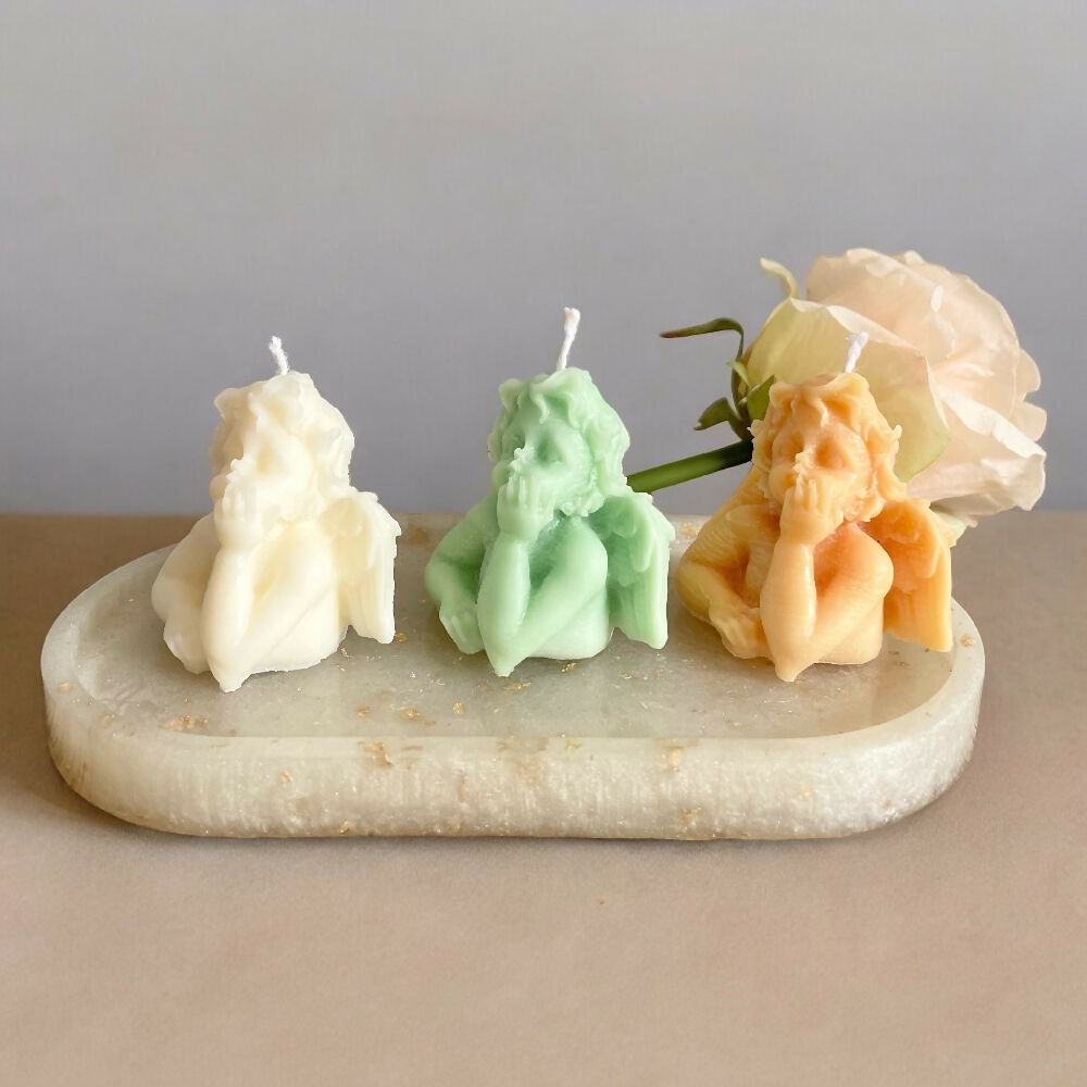 Small Cherub Pillar Candle