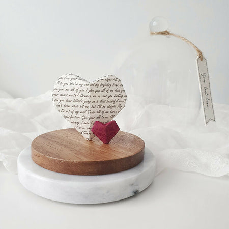 Custom Paper 1st Anniversary Gift ~ Personalised Origami Love Heart Ornament