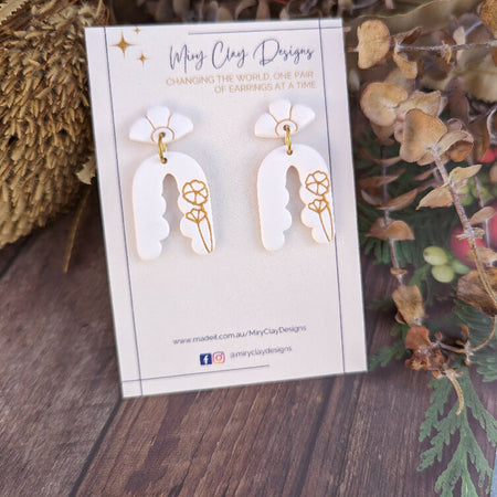 Poppy white dangles