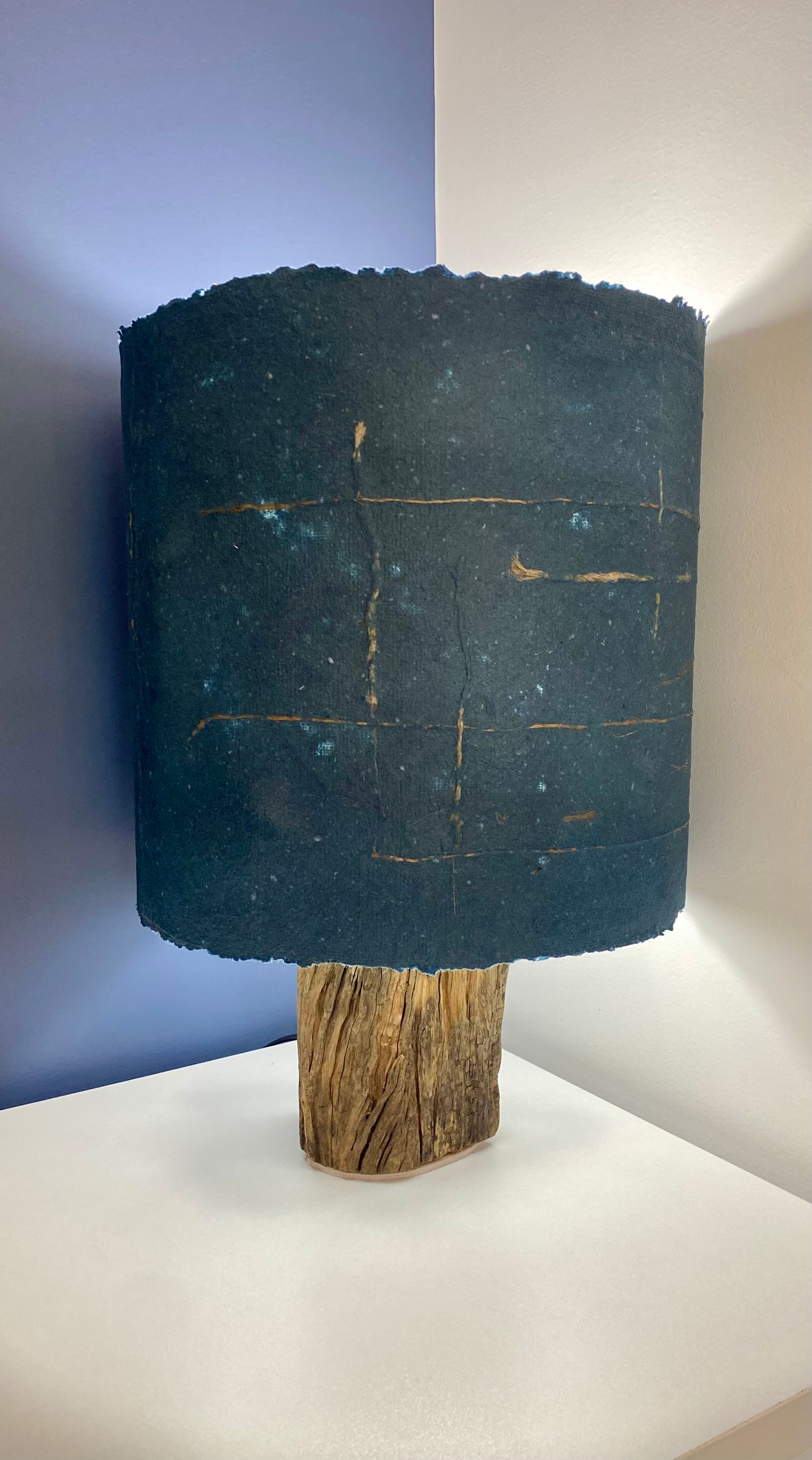 Lampshade "Steely Blue Handmade Paper"  30cm Lampshade