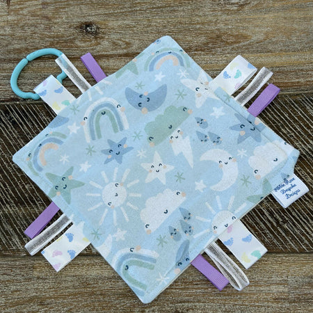 Baby crinkle sensory mat with tags