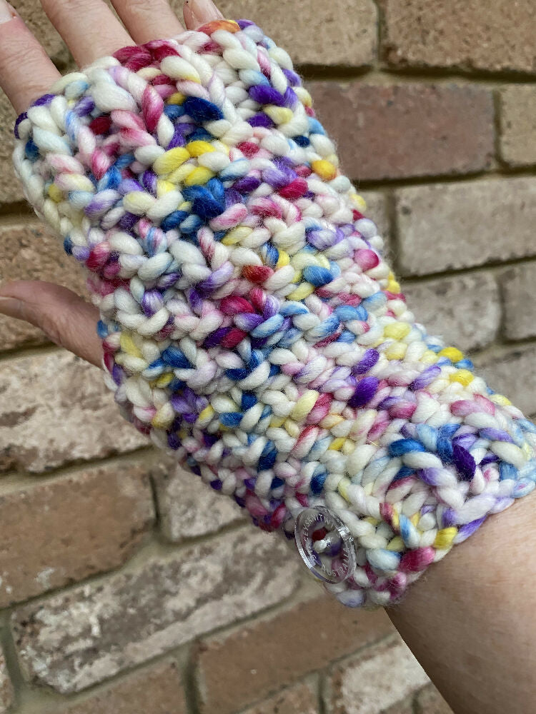 Ladies Handwarmers, Rainbow Gloves