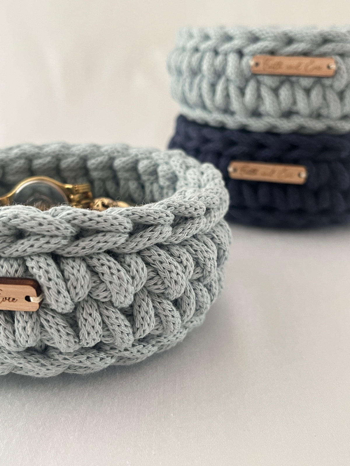 Mini Basket - crocheted - colour Misty