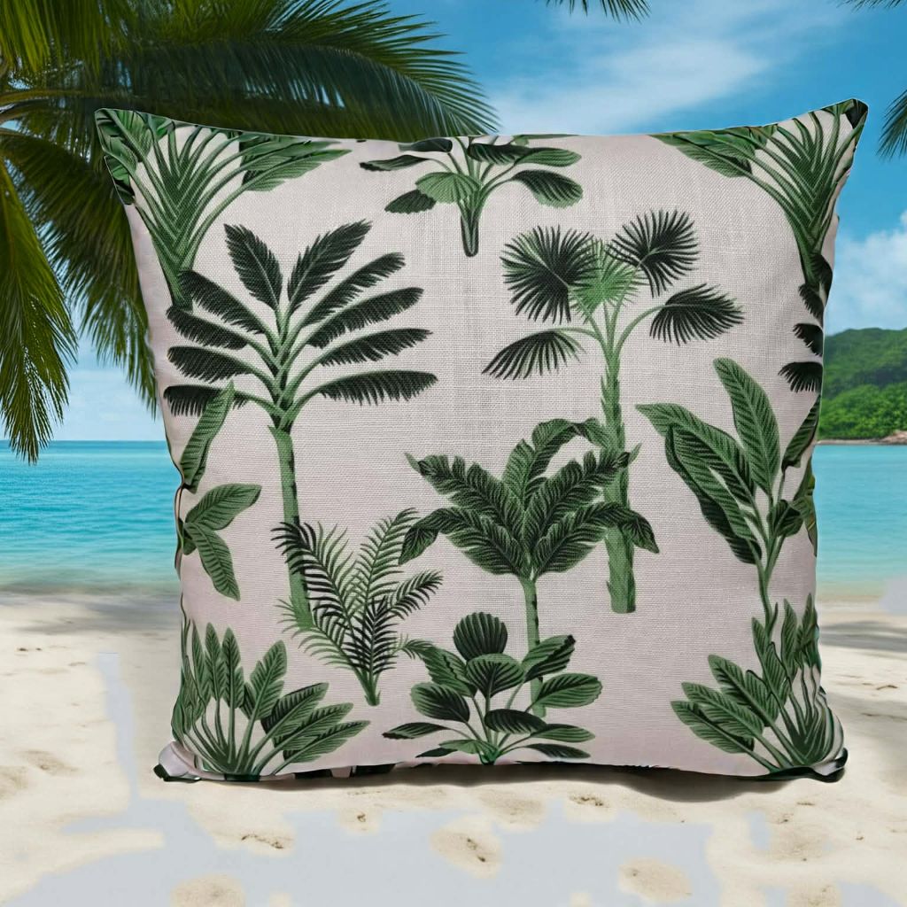 Palms print cushion cover. Coastal living 45x45cm