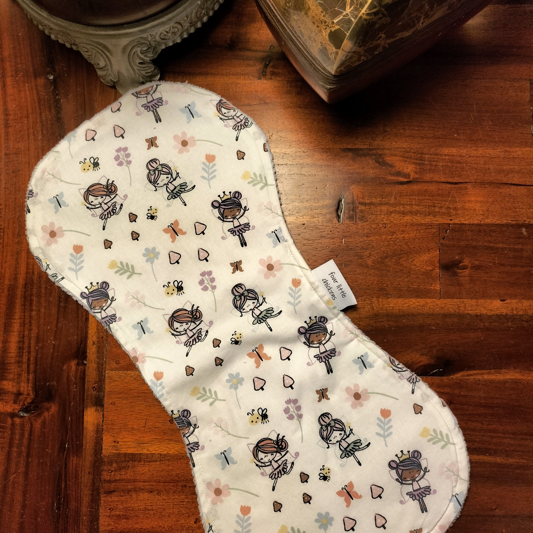 BALLERINA BURP CLOTH WHITE TOWELLING