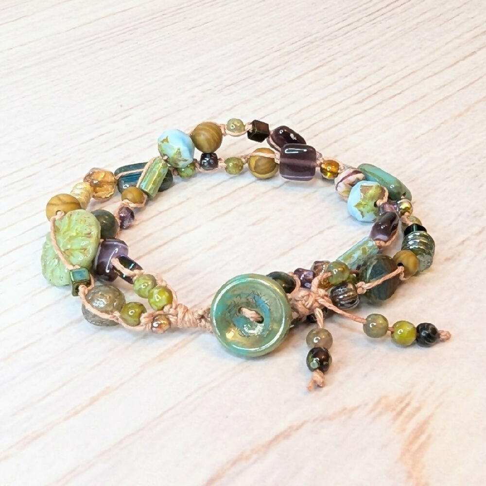 Glass beaded bracelet | hemp bracelet | beaded bracelet