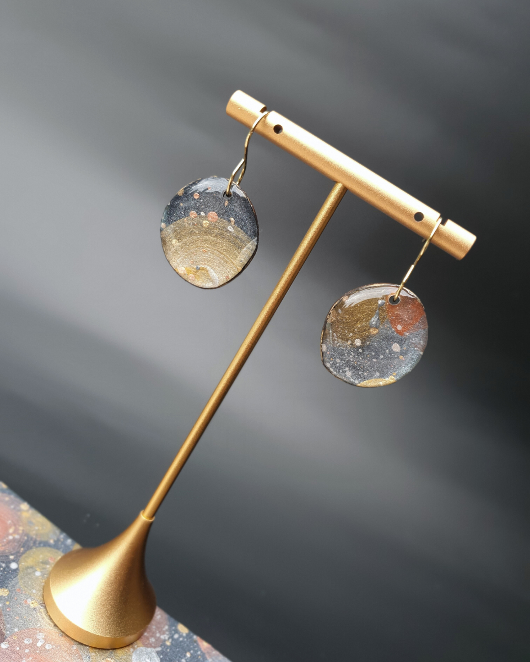 The Desert Dreaming Collection | Resin art jewellery | Medium dangle and stud earrings | Brooch | Pendants