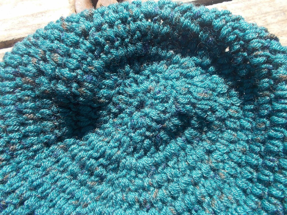 simple crocheted cloche made from pure wool