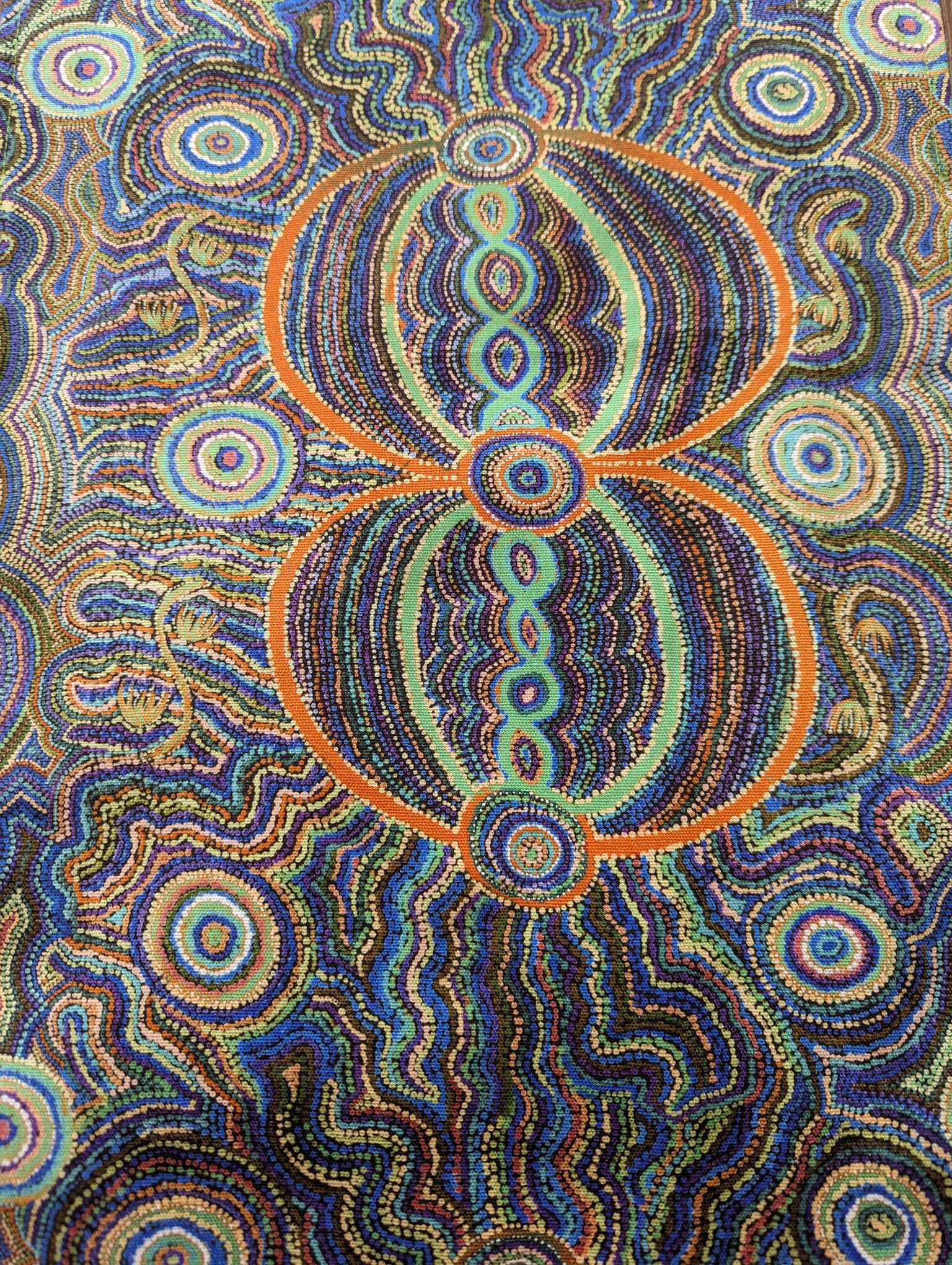 Indigenous Table Runner - Goanna Dreaming (Green)