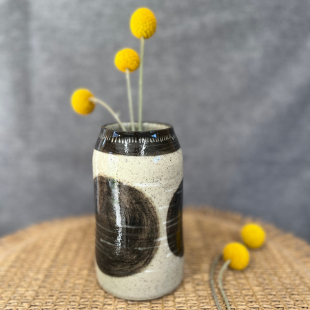 Wheel-thrown Hand-painted Ceramic Bud Vase 14cm