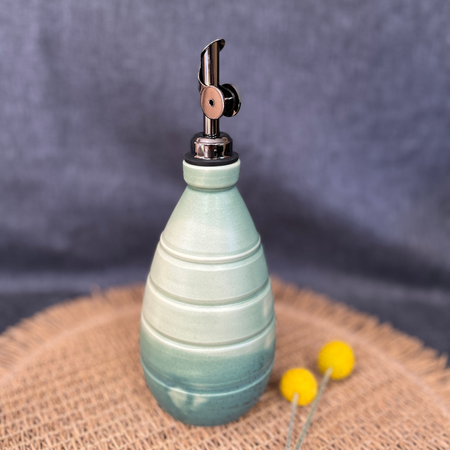 Wheel Thrown Ceramic Olive Oil Bottle and Pourer