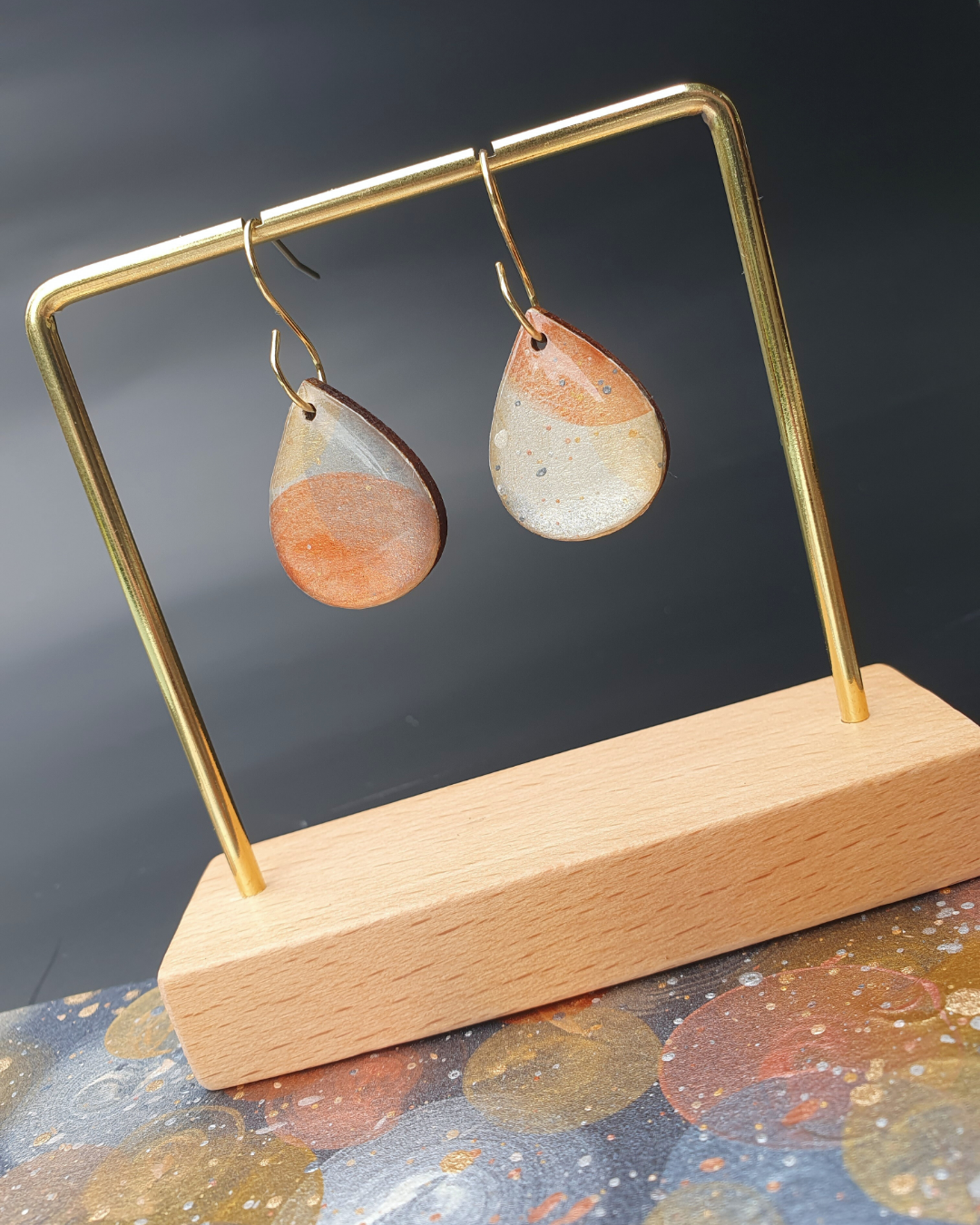 The Desert Dreaming Collection | Resin art jewellery | Medium dangle and stud earrings | Brooch | Pendants