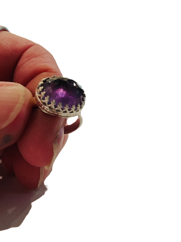 Amethyst sterling silver ring