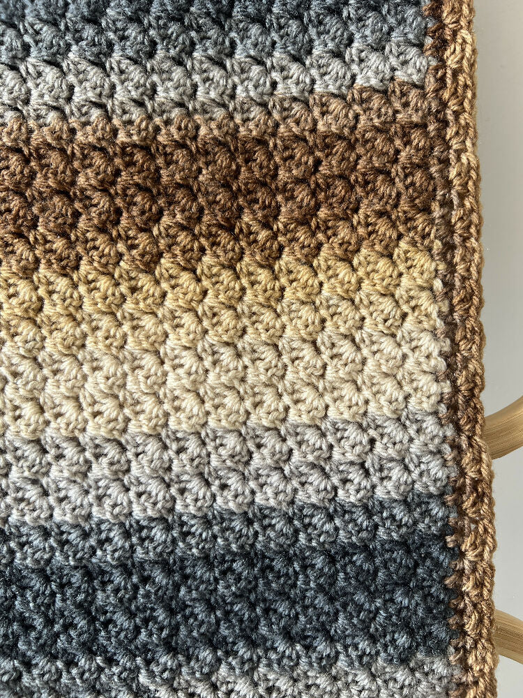 Blanket | Handmade Crochet | Browns & Greys