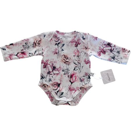 Madison Rose Print Long Sleeve Onesie