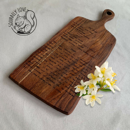 Personalised Engraved Recipe Board | Size: 170 x 320 ex handle