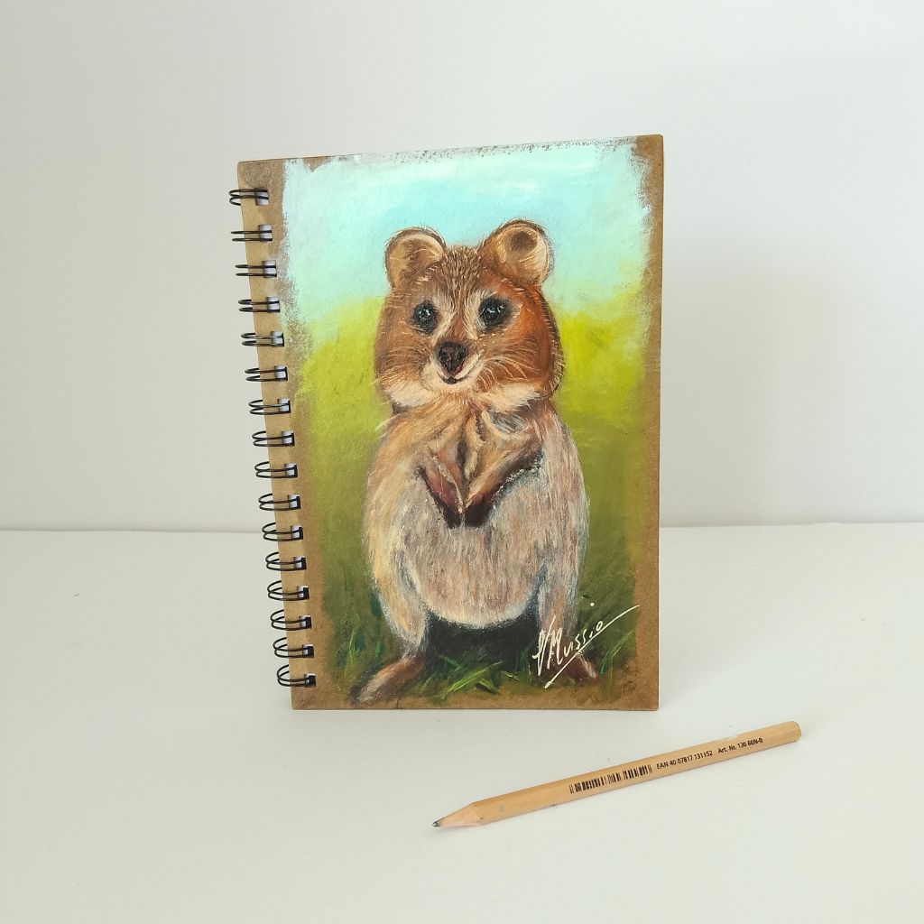 Quokka - Handpainted Notebook - Size A5 lined pages