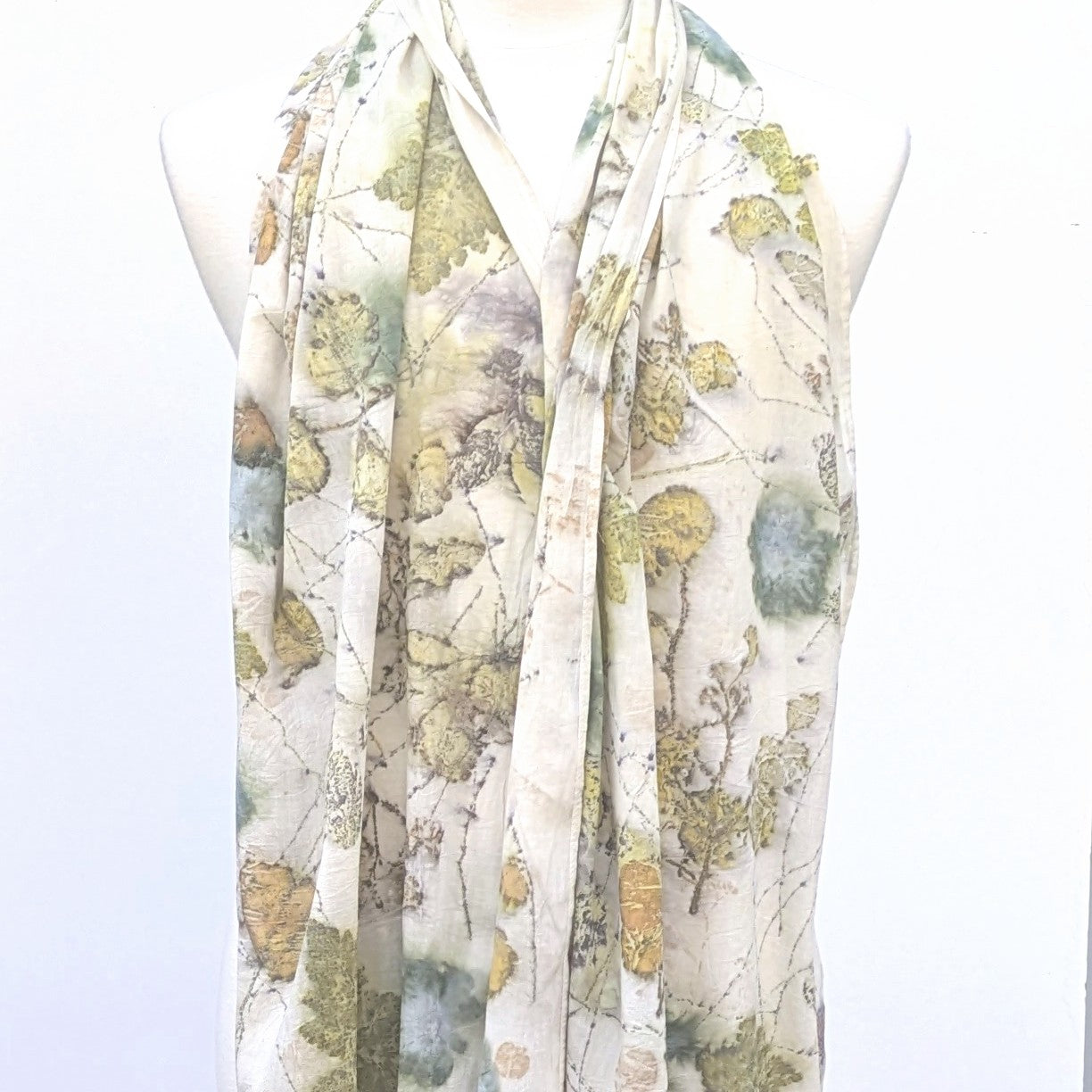 Ecoprint cotton scarf