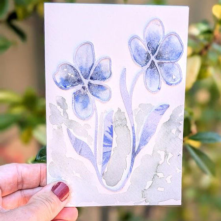 Hand-Painted Floral Greeting Card