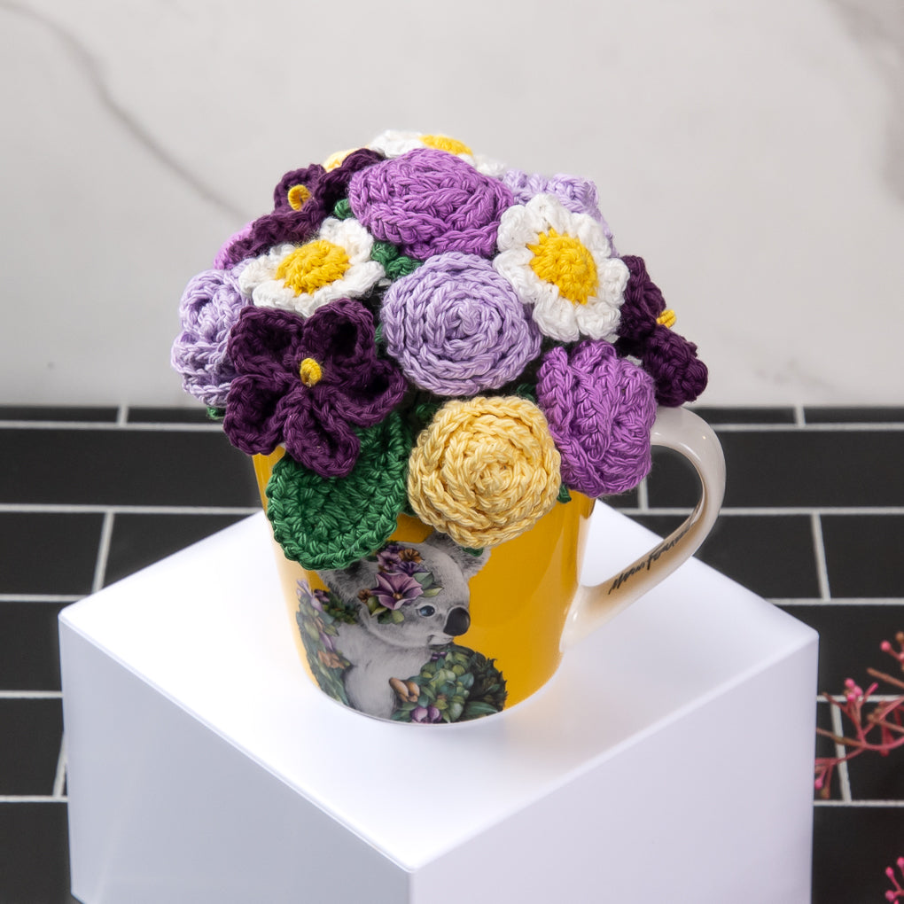 Crochet Flower Arrangement - Koala Mug - Forever Flowers
