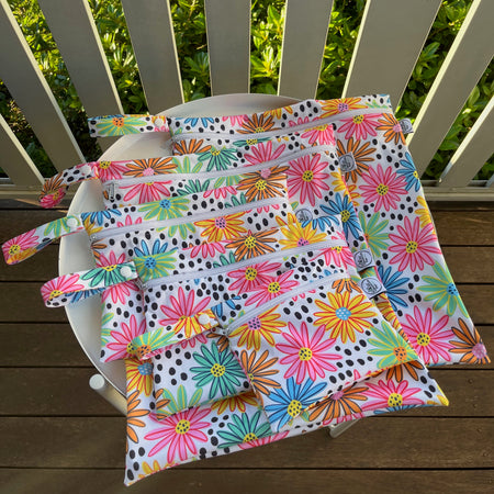 READY MADE Water-resistant wet bags - Summer Bouquet (Louise Margaret)