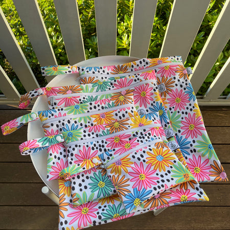 READY MADE Water-resistant wet bags - Summer Bouquet (Louise Margaret)