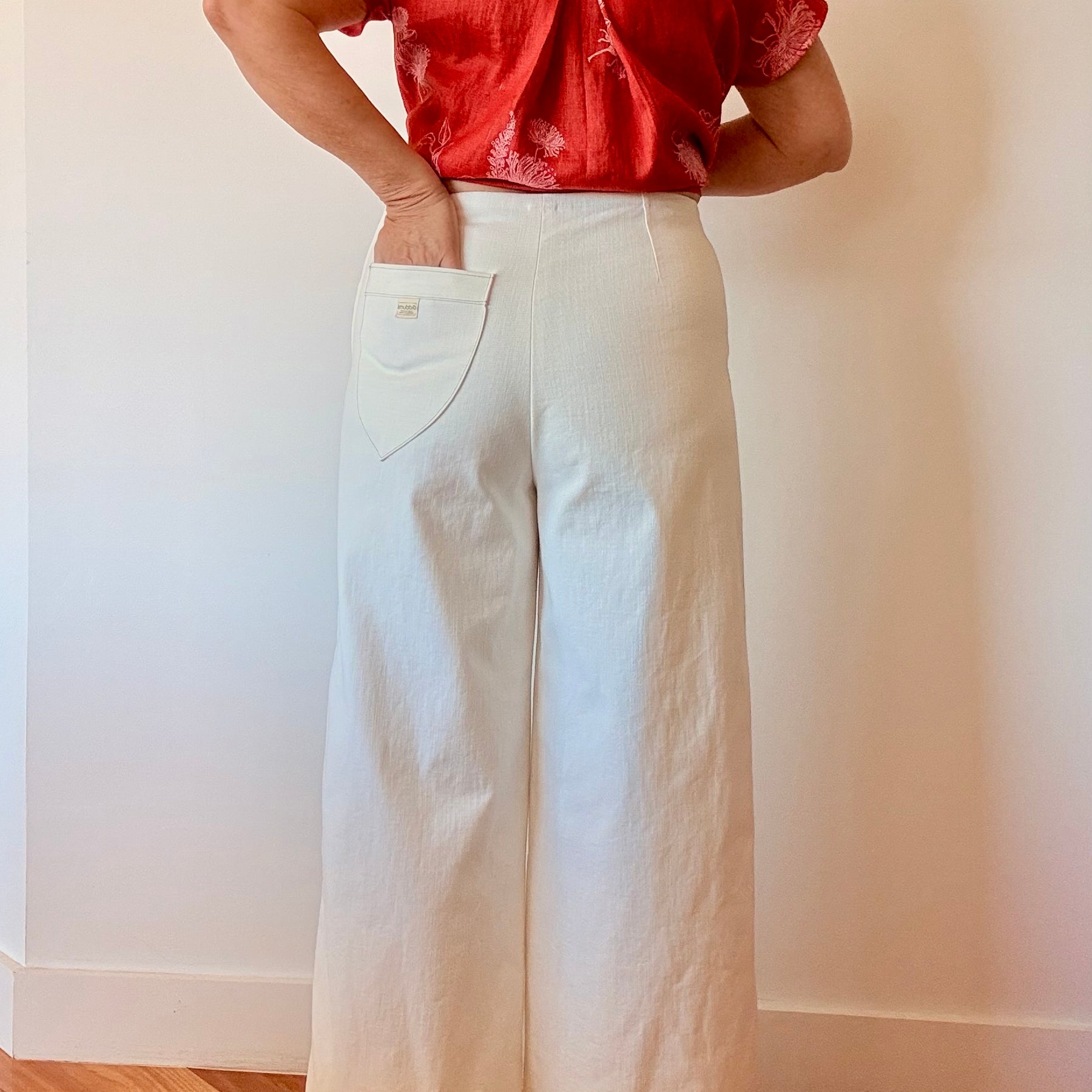 Wide Leg White Denim Pants