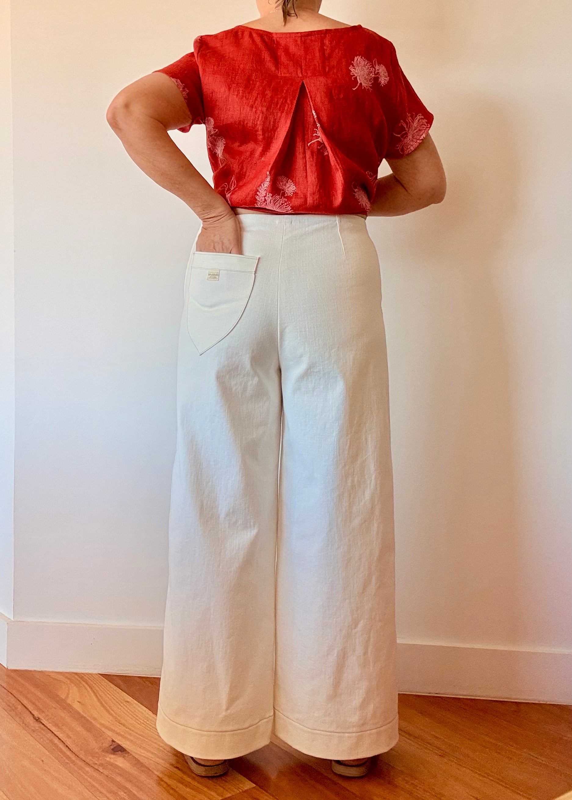 Wide Leg White Denim Pants