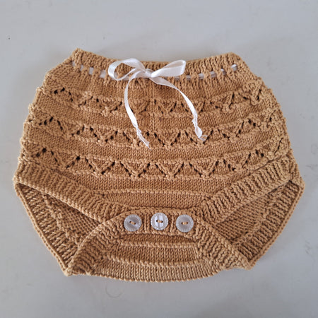 Handknitted Baby-Toddler Bloomers Sz 1-2 Yrs Mustard