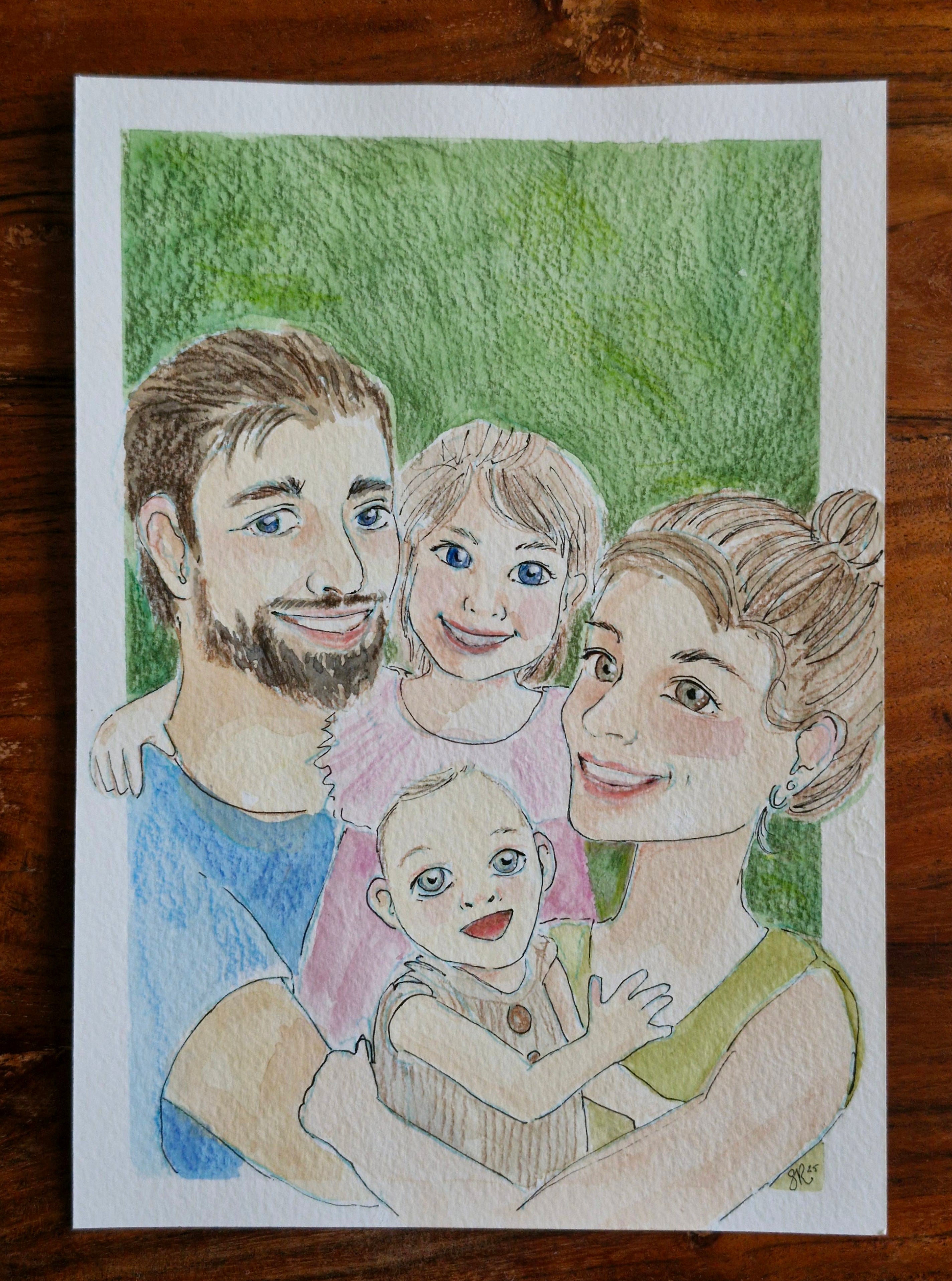 A5 Custom Family Portrait | Watercolour Illustration