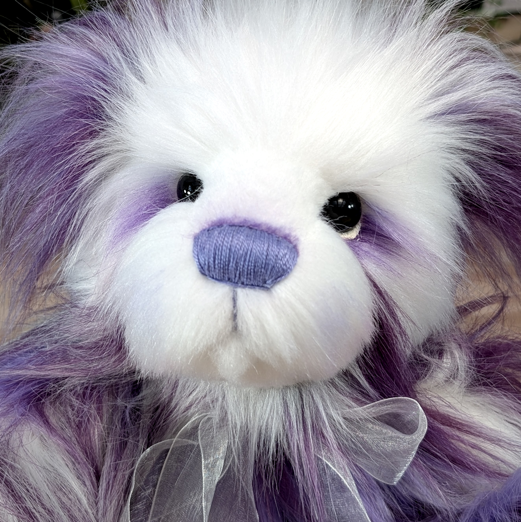 Handmade One-of-a-Kind Purple Plush Teddy Bear: Collectible Bear
