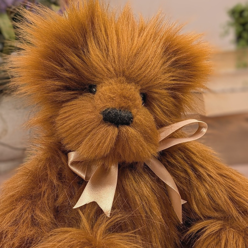 Handmade One-of-a-Kind Brown Plush Teddy Bear: Collectible Bear