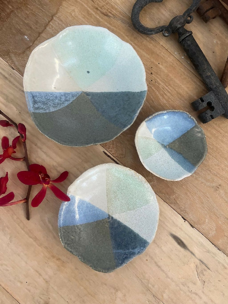 'Horizons Beach' Series Small Bowl Set (3 pieces)