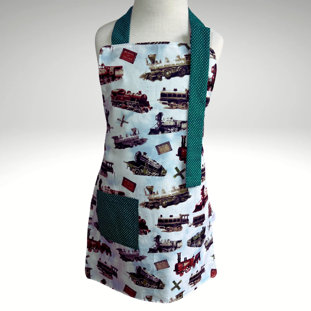 Apron ... Children's Reversible ... Trains ... 2-3 years