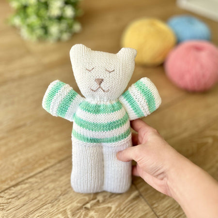 Knit | Sleepy Bear | 23cm | Nursery Gift | Ready to Ship