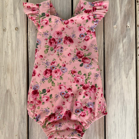 Pink Dahlia Astoria Romper Handmade Size 0
