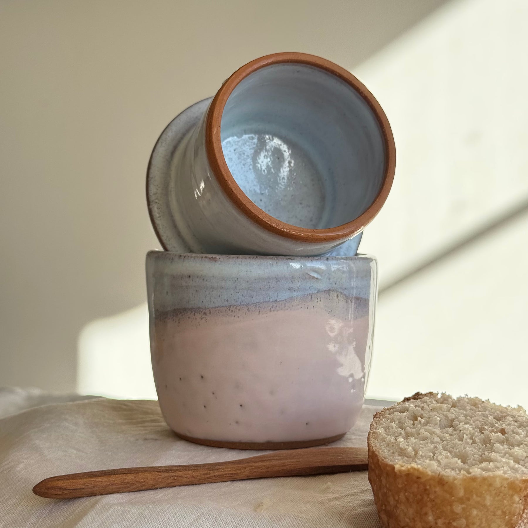 French Butter Keeper with Wooden Knife | Wheel Thrown Ceramic