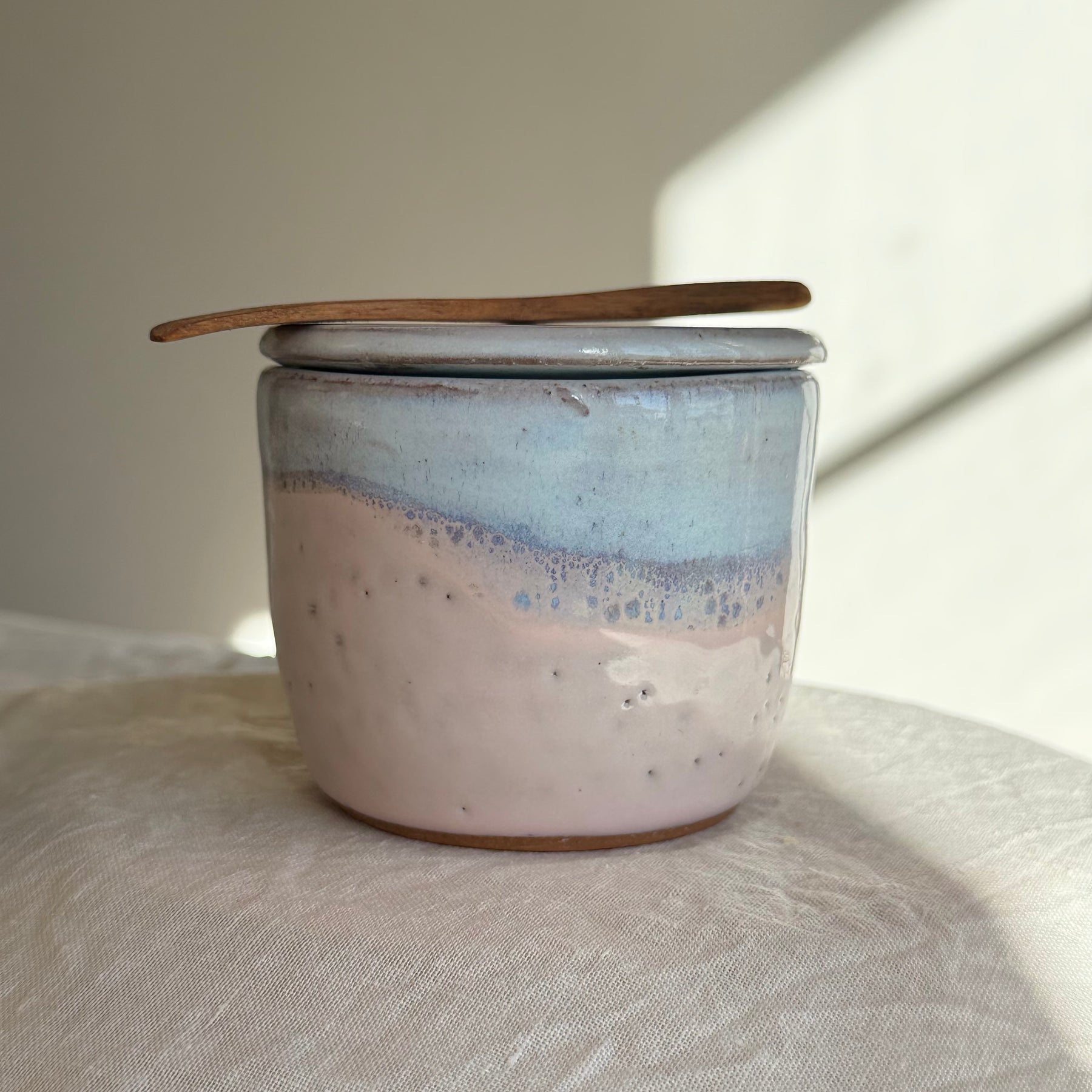 French Butter Keeper with Wooden Knife | Wheel Thrown Ceramic