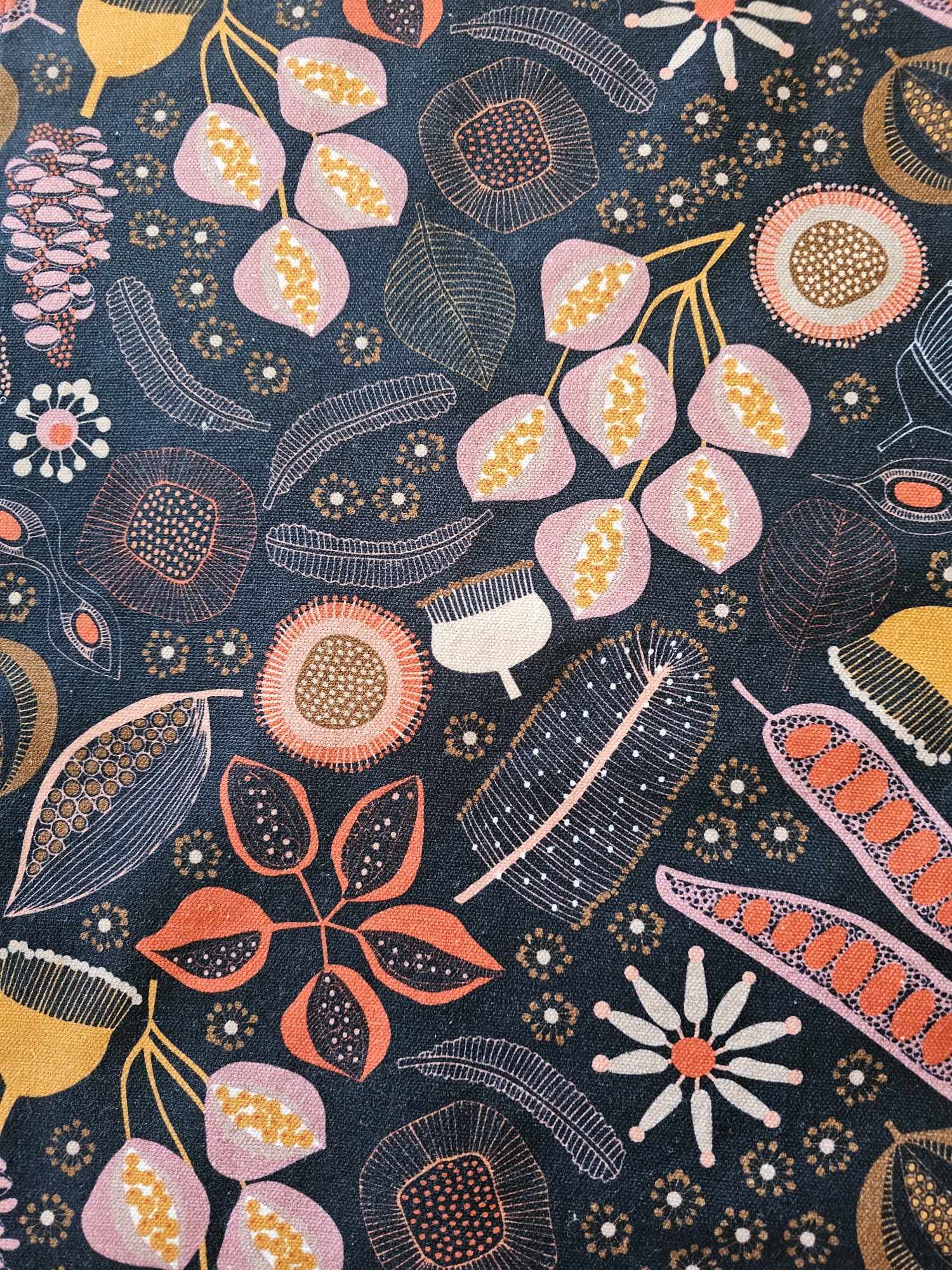 Native Pods on Navy Table Runner